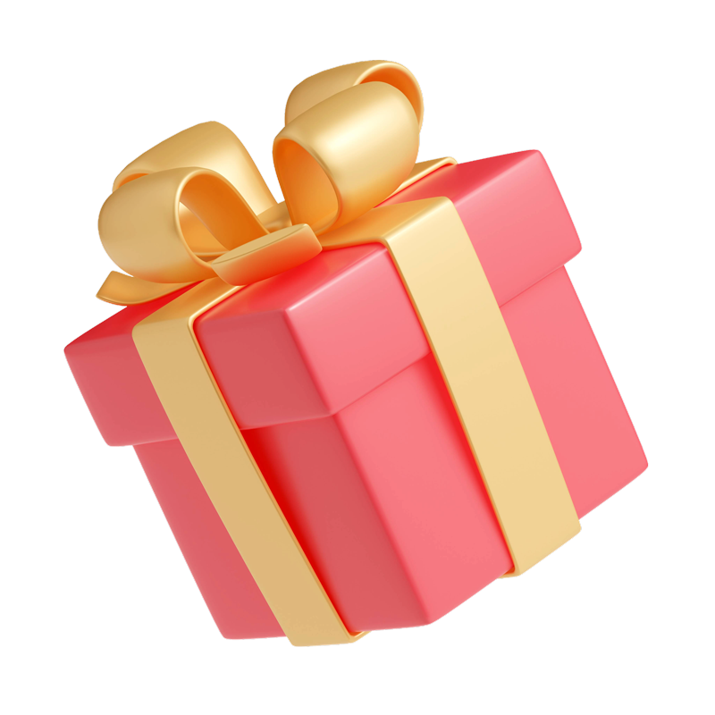 3d render gift box with ribbon present package